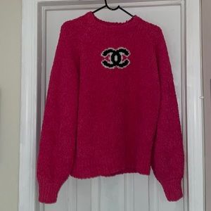 Pink Chanel Teddy Sweater